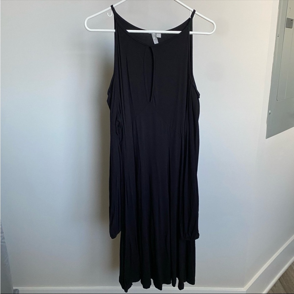 ASOS Dress Long Sleeve Cold Shoulder Basic Black Dress Women’s Plus Size 16